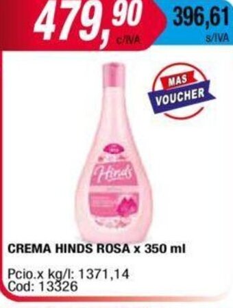 Maxiconsumo Crema Hinds Rosa x 350ml oferta