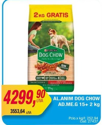 Maxiconsumo Al. Anim Dog Chow Ad.Me. G 15+ 2kg oferta