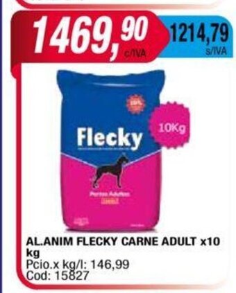 Maxiconsumo Al. Anim Flecky Carne Adult x 10kg oferta
