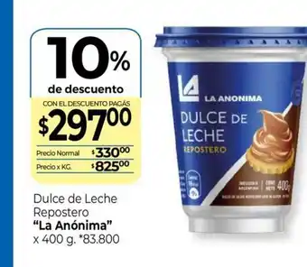 La Anonima Dulce de Leche Repostero La Añonima oferta