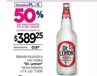 La Anonima Bebida Alcohólica Con Vodka Dr. Lemon oferta