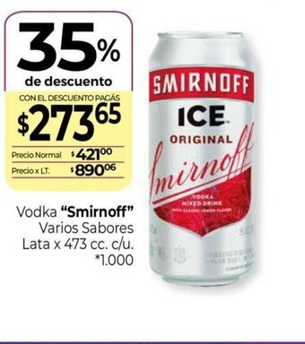 La Anonima Vodka Smirnoff oferta