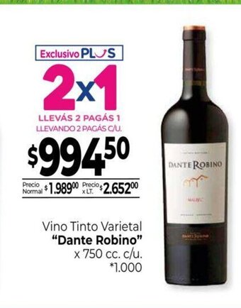 La Anonima Vino Tinto Varietal Dante Robino oferta