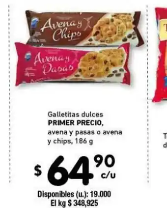 Cooperativa Obrera Primer Precio Galletitas dulces 186g oferta