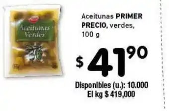 Primer Precio Aceitunas verdes 100g