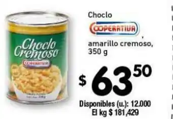 Cooperativa Obrera Coperatiua Choclo amarillo cremoso 3530g oferta