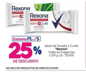 La Anonima Jabón de Tocador x 3 unid, Rexona oferta