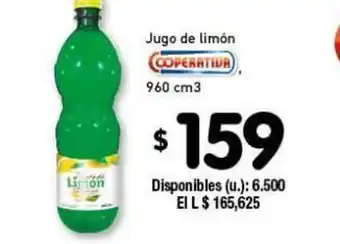 Cooperativa Obrera Coperatuia Jugo de limón 960 cm3 oferta