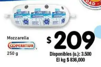 Cooperativa Obrera Coperatuia Mozzarella 250g oferta