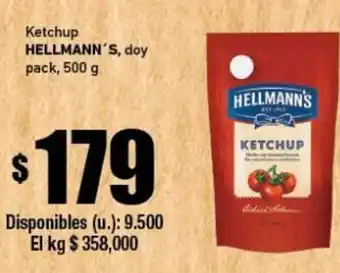 Cooperativa Obrera Hellman's Ketchup doy pack 500g oferta