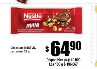 Cooperativa Obrera Nestlè Chocolate con mani 33g oferta