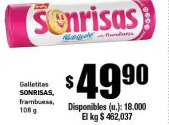 Cooperativa Obrera Sonrisas Galletitas frambuesa 108g oferta
