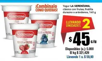 Cooperativa Obrera La Serenísima clásico con frutas 140g oferta
