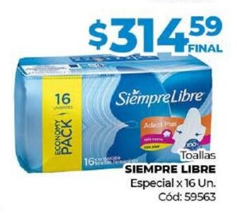 Diarco Toallas Siempre Libre oferta