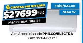 Diarco Aire Acondicionado Philco/Electra oferta