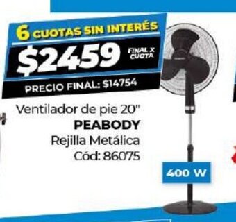 Diarco Ventilador de pie 20" Peabody oferta