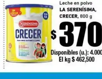 Cooperativa Obrera La Serenísima Crecer leche en polvo 800g oferta