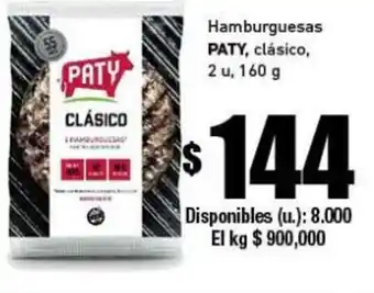 Cooperativa Obrera Paty Hamburguesas clásico 160g oferta