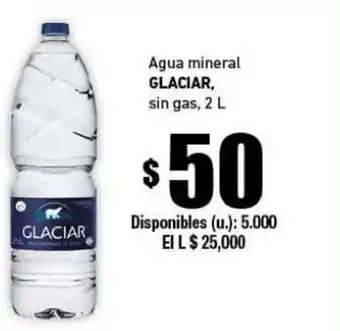 Cooperativa Obrera Glaciar Agua mineral sin gas 2L oferta