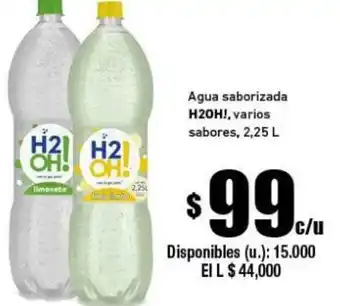 Cooperativa Obrera H20H! Agua saborizada varios sabores 2,25L oferta