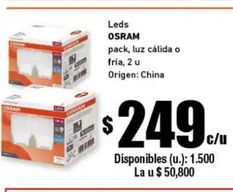 Cooperativa Obrera Osram Leds pack luz cálida o fría 2 u oferta