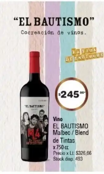 Atomo Conviene Vino El Bautismo Malbec/Blend de Tintas x 750cc oferta