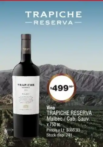 Atomo Conviene Vino Trapiche Reserva Malbec/Cab.Sauv x 750cc oferta