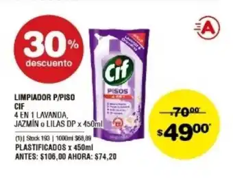 Atomo Conviene Limpiador P/Piso CIF x 450ml oferta