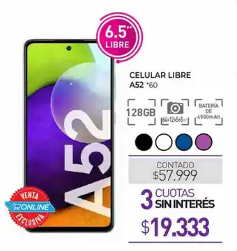 La Anonima Celular Libre A52 60 oferta