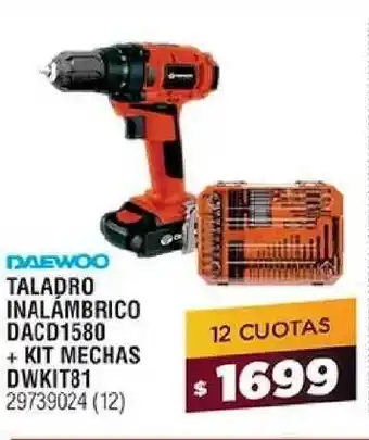 Daewoo Taladro Inalámbrico Dacd 1580 + Kit Mechas Dwkit81