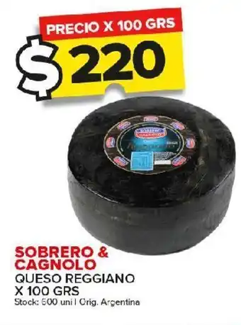 Carrefour Maxi Queso reggiano 100g sobrero y cagnold oferta