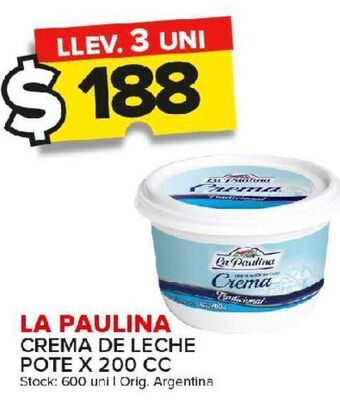 Carrefour Maxi Crema de leche la paulina 200ml oferta