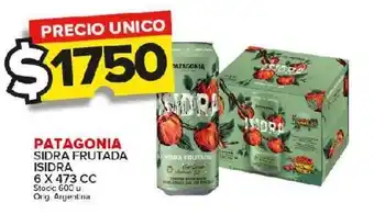 Carrefour Maxi Patagonia sidra frutada isidra 6x473cc oferta