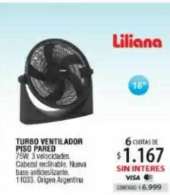 Authogar Turbo ventilador piso pared liliana oferta