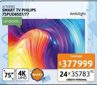 Cetrogar Smart tv philips 75pud8507 77 oferta