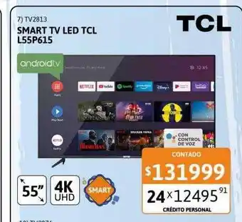 Cetrogar Smart tv led tcl l55p615 oferta