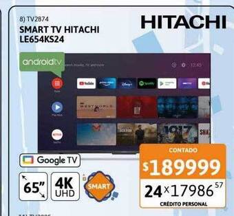 Cetrogar Smart tv hitachi le654ks24 oferta
