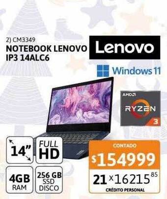 Cetrogar Notebook lenovo ip3 14alc6 oferta
