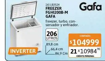 Cetrogar Freezer fghi200b-m gafa oferta