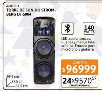 Cetrogar Torre de sonido stromberg dj-5004 oferta
