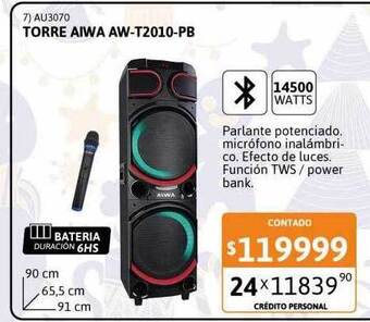 Cetrogar Torre aiwa aw-t2010-pb oferta