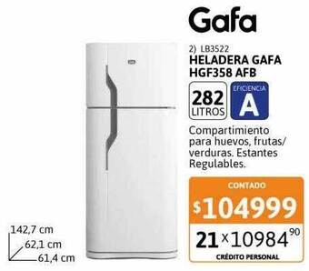 Cetrogar Heladera gafa hgf358 afb oferta