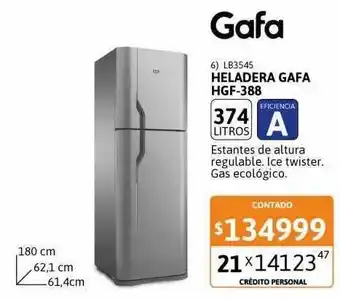Cetrogar Heladera gafa hgf-388 oferta
