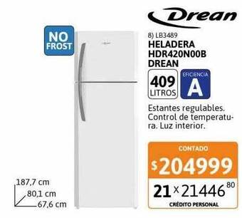 Cetrogar Heladera hdr420n00b drean oferta