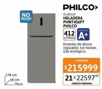 Cetrogar Heladera phnt 456pt philco oferta