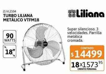 Cetrogar Turbo liliana metálico vtfm18 oferta