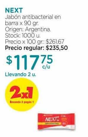 Farmacity Next jabón antibacterial en barra oferta
