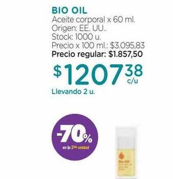 Farmacity Bio oil aceite corporal -70% en la 2da unidad oferta