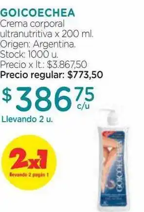 Farmacity Goicoechea crema corporal ultranutritiva oferta