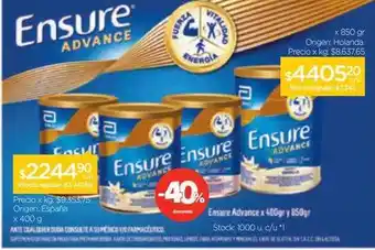 Farmacity Ensure advance oferta